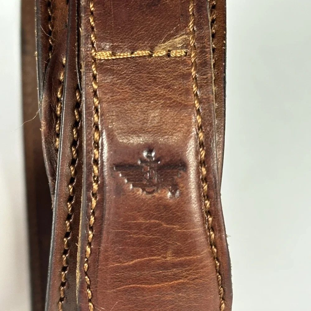 Dockers Genuine Leather Belt Men's Size 36 Brown Embossed Made in Argentina